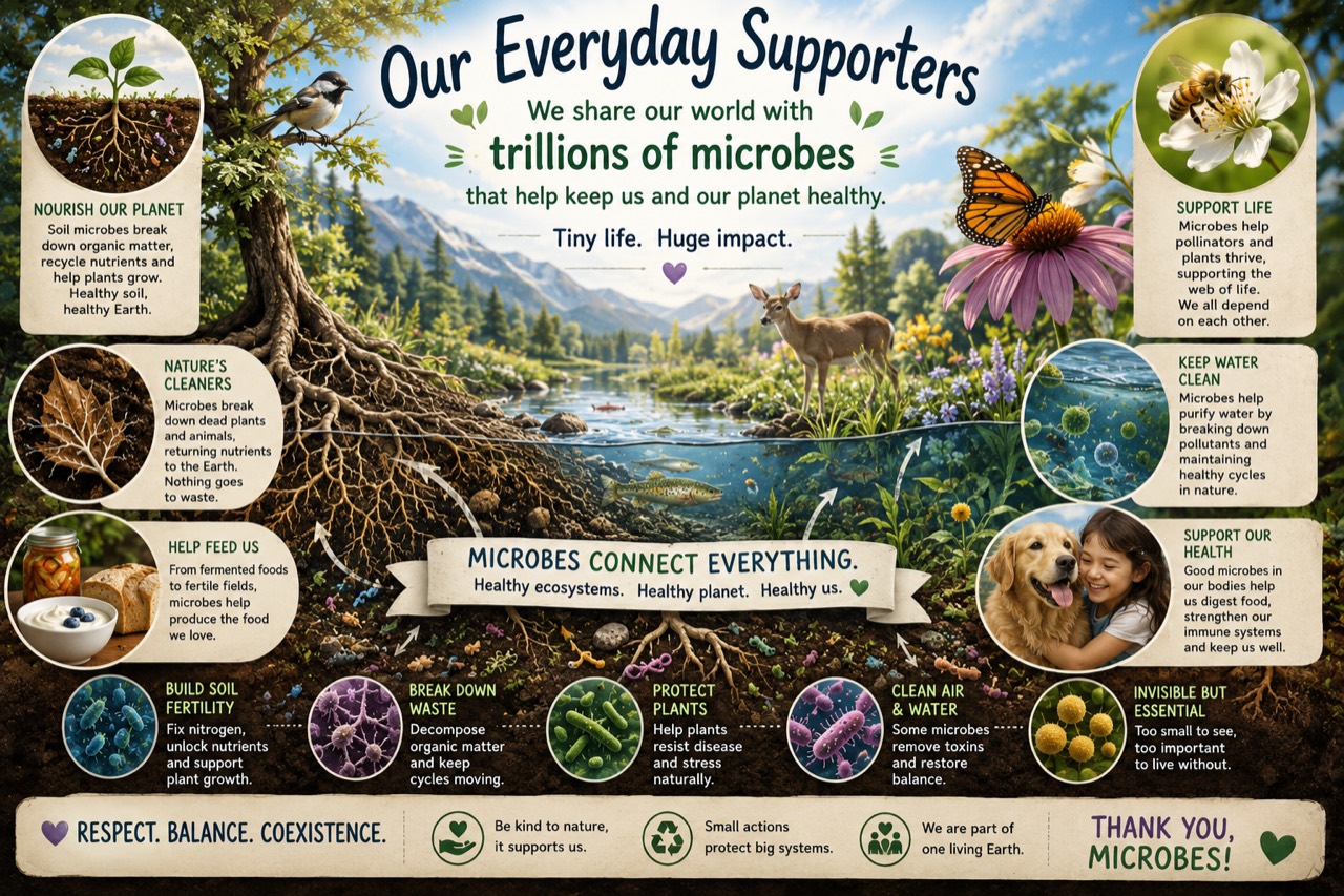 Microbes and ecosystems poster image preview.